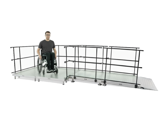 wheelchair ramp with landing attached